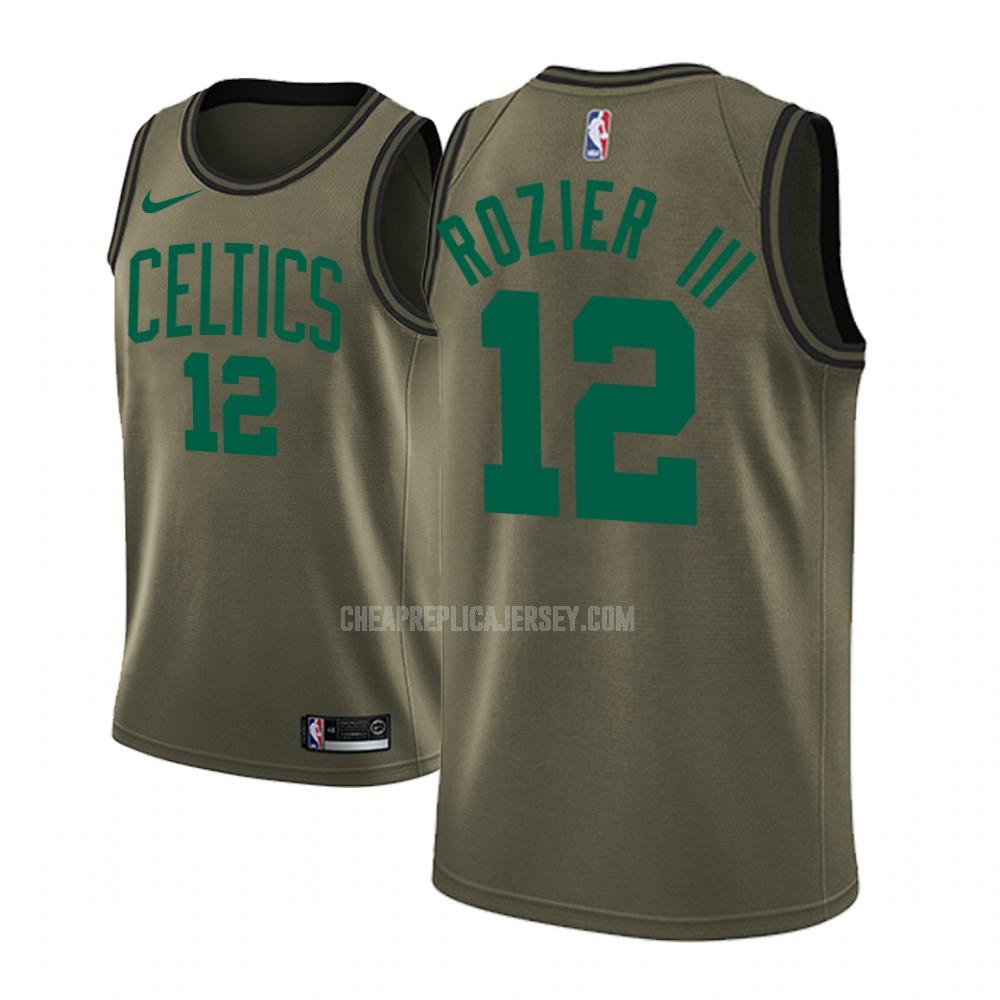 men's boston celtics terry rozier 12 military green fashion edition replica jersey