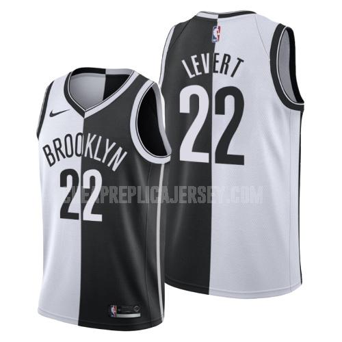men's brooklyn nets caris levert 22 black white split replica jersey