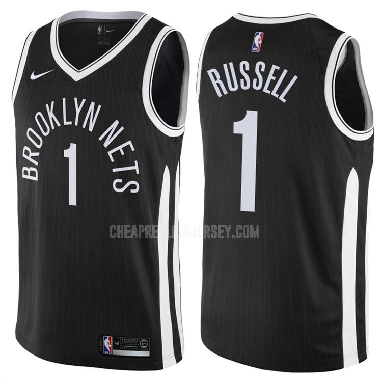 men's brooklyn nets d'angelo russell 1 black city edition replica jersey