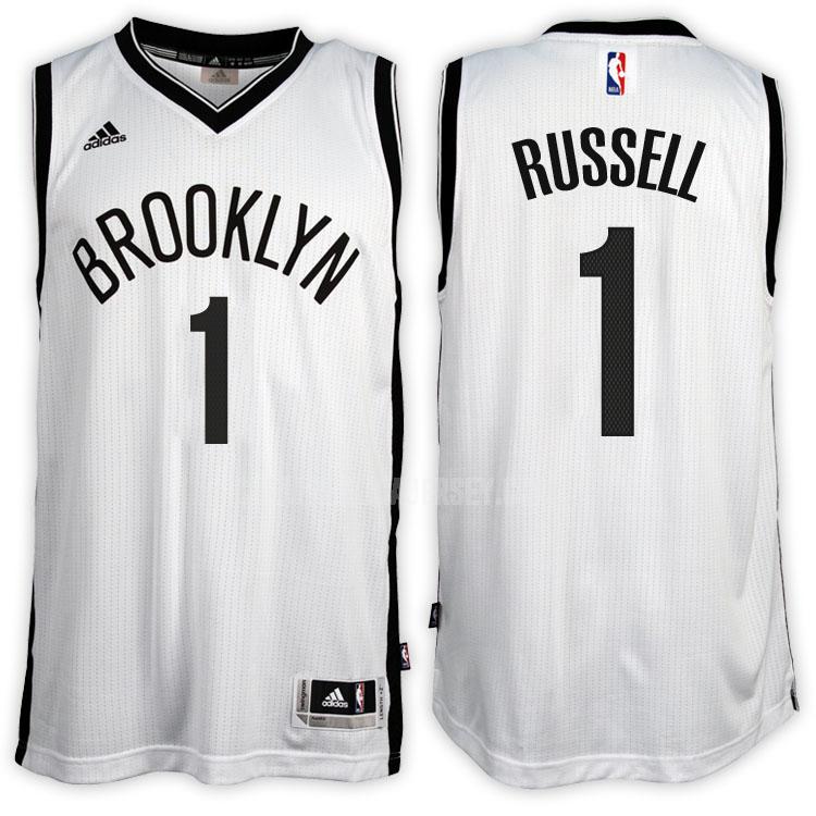 men's brooklyn nets d'angelo russell 1 white home replica jersey