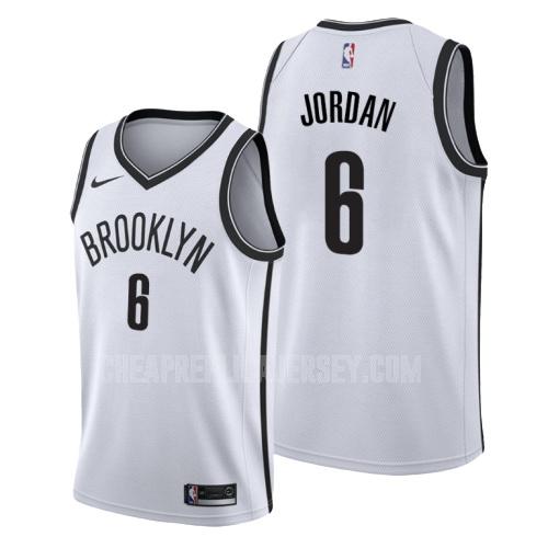 men's brooklyn nets deandre jordan 6 white association replica jersey
