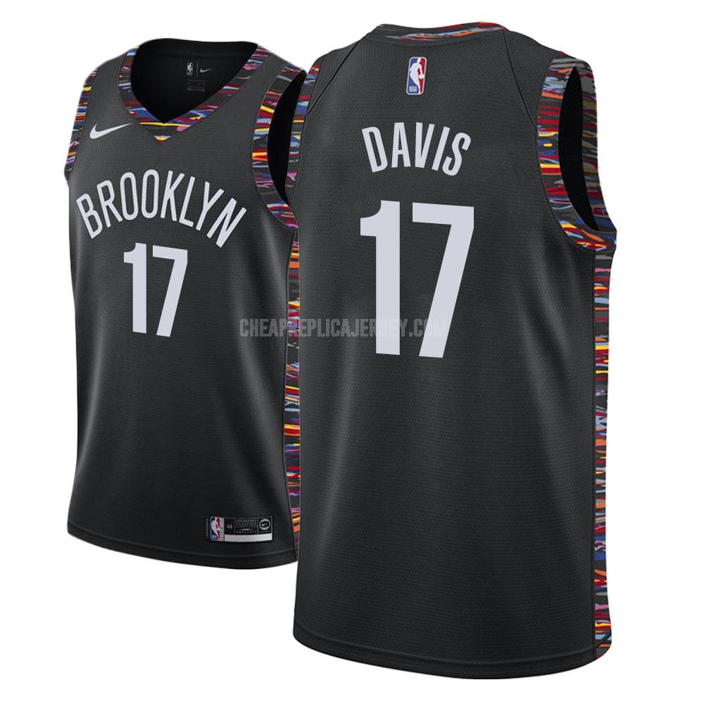 men's brooklyn nets ed davis 17 black city edition replica jersey