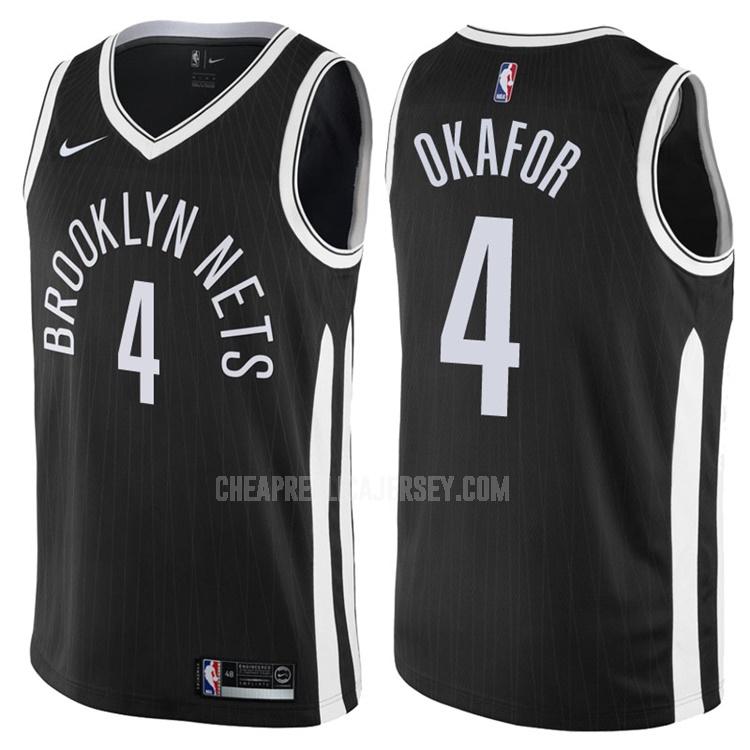 men's brooklyn nets jahlil okafor 4 black city edition replica jersey