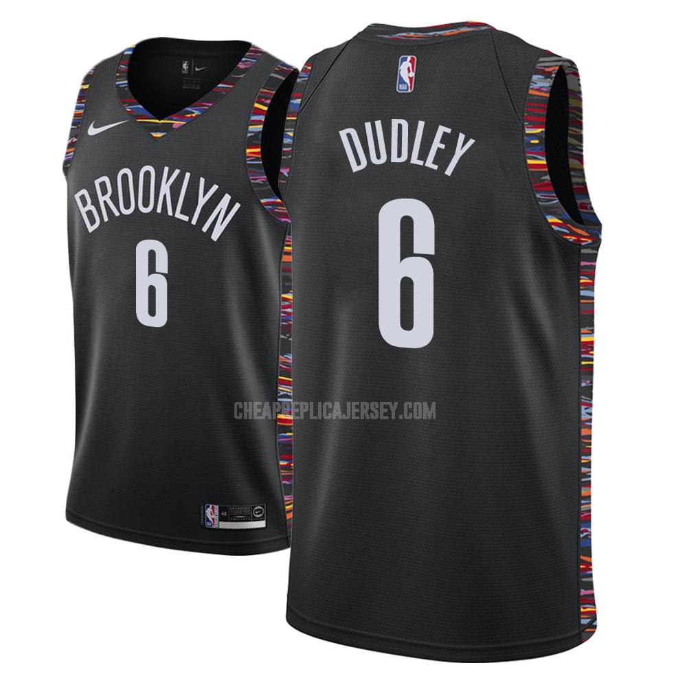 men's brooklyn nets jared dudley 6 black city edition replica jersey
