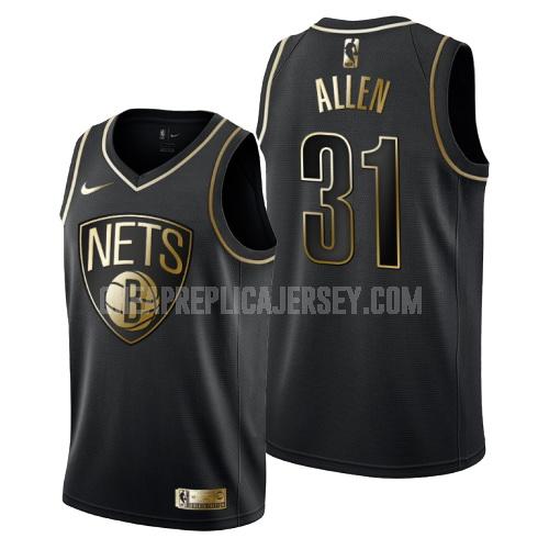 men's brooklyn nets jarrett allen 31 black golden edition replica jersey