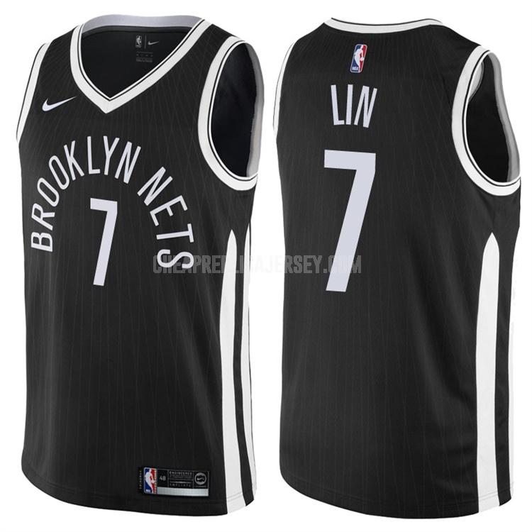 men's brooklyn nets jeremy lin 7 black city edition replica jersey
