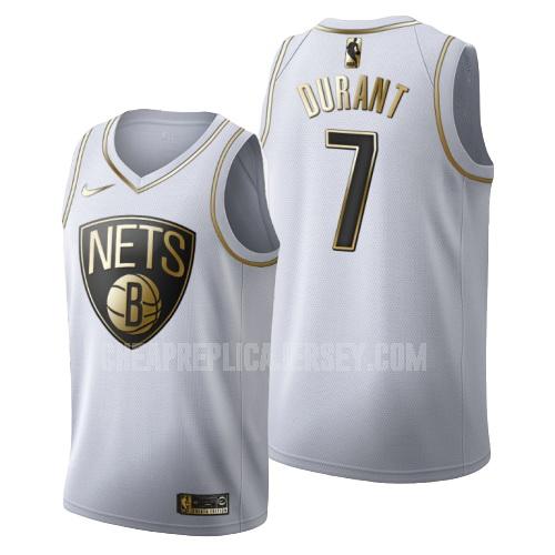 men's brooklyn nets kevin durant 7 white golden edition replica jersey