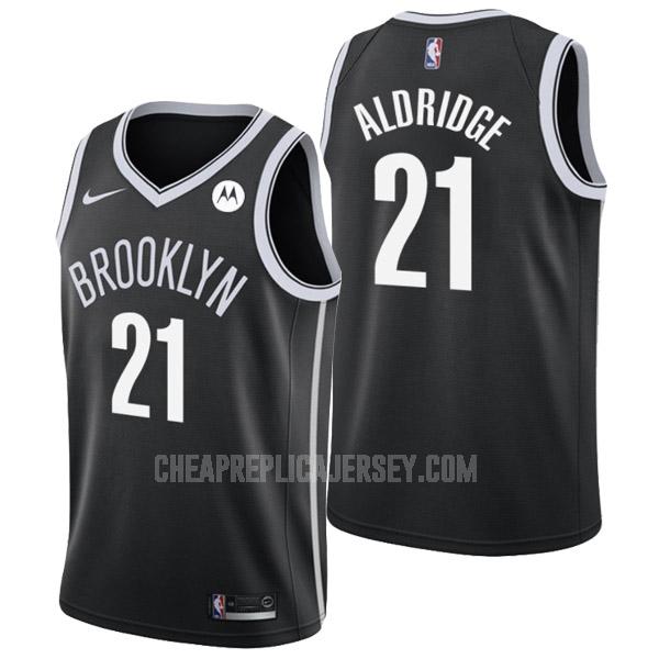 men's brooklyn nets lamarcus aldridge 21 black icon edition replica jersey
