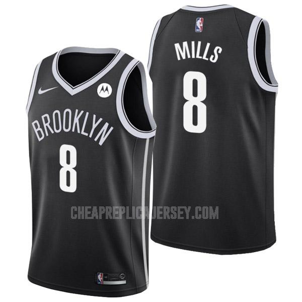 men's brooklyn nets patty mills 8 black icon edition replica jersey