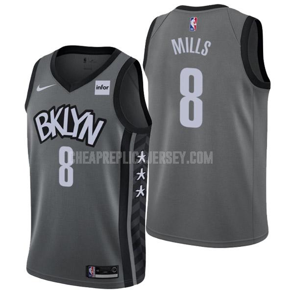 men's brooklyn nets patty mills 8 grey statement edition replica jersey