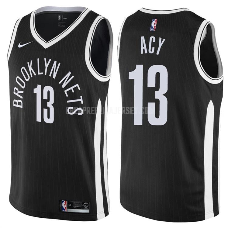 men's brooklyn nets quincy acy 13 black city edition replica jersey