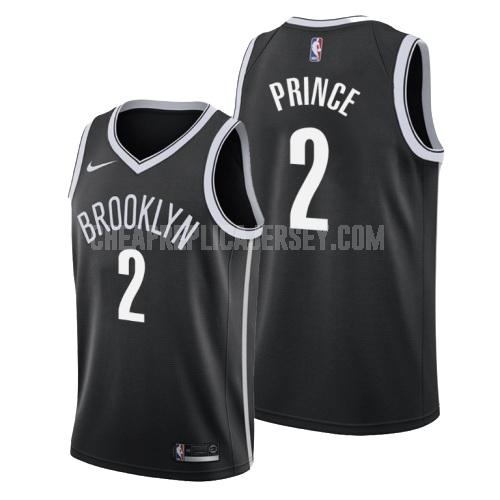 men's brooklyn nets taurean prince 2 black icon replica jersey