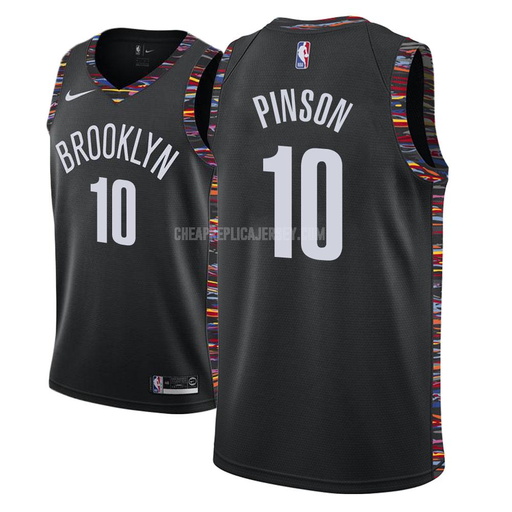 men's brooklyn nets theo pinson 10 black city edition replica jersey