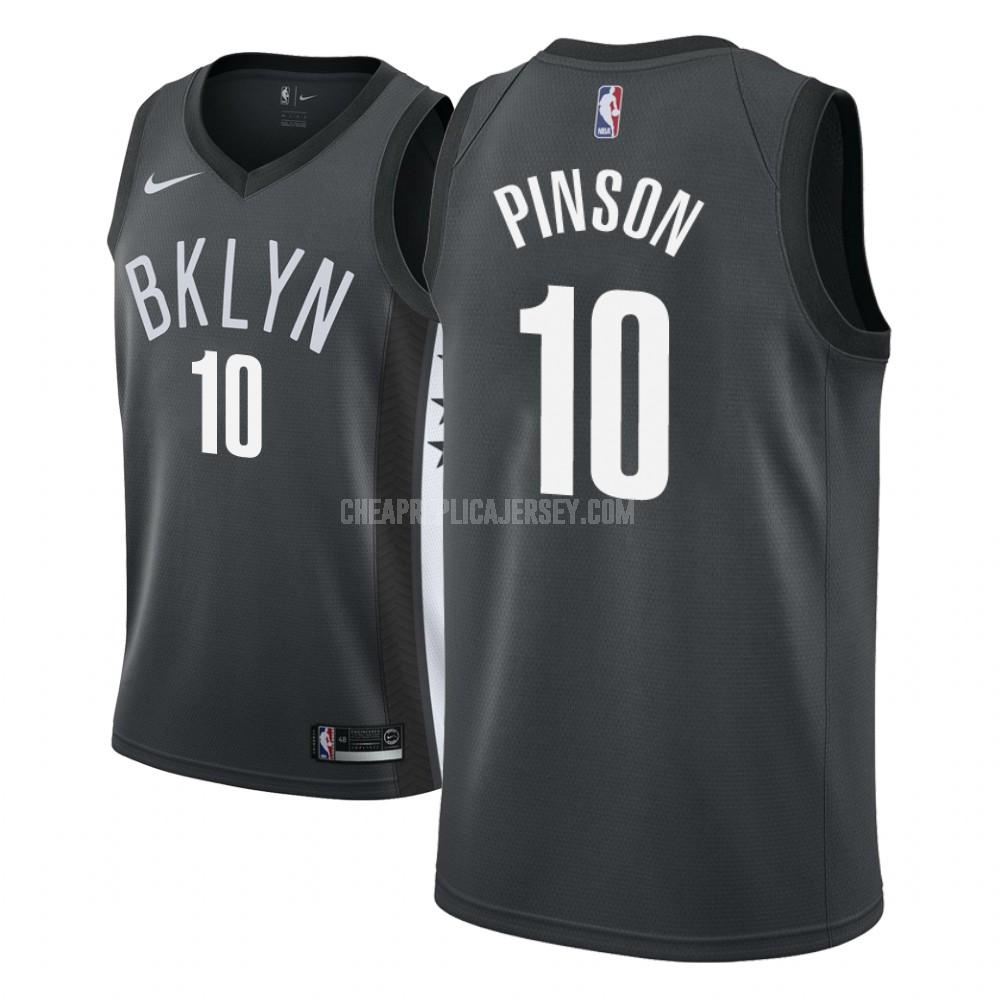 men's brooklyn nets theo pinson 10 gray statement replica jersey