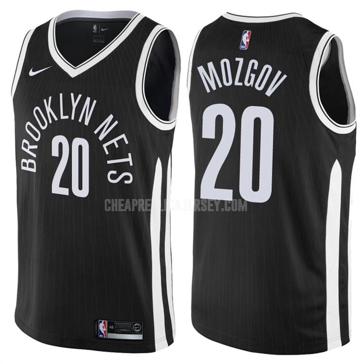 men's brooklyn nets timofey mozgov 20 black city edition replica jersey