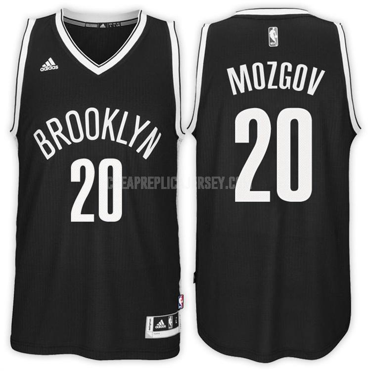 men's brooklyn nets timofey mozgov 20 black road replica jersey