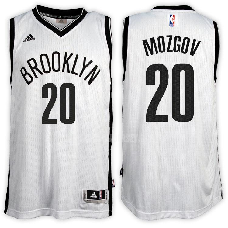 men's brooklyn nets timofey mozgov 20 white home replica jersey