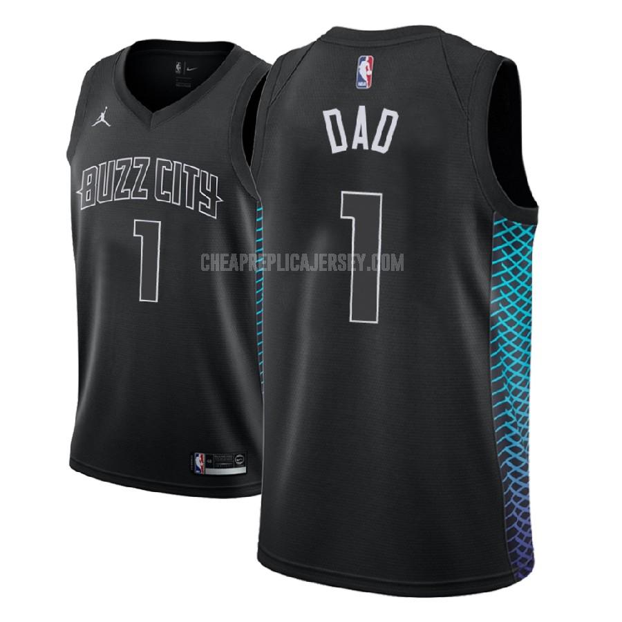 men's charlotte hornets dad 1 black fathers day replica jersey