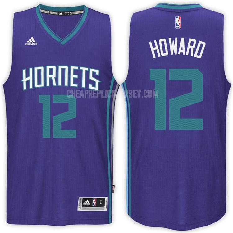 men's charlotte hornets dwight howard 12 purple road replica jersey