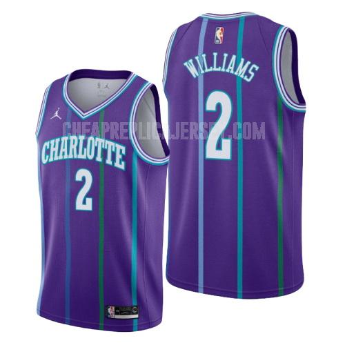 men's charlotte hornets marvin williams 2 purple hardwood classics replica jersey