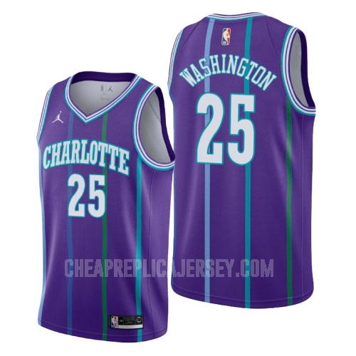 men's charlotte hornets pj washington 25 purple hardwood classics replica jersey