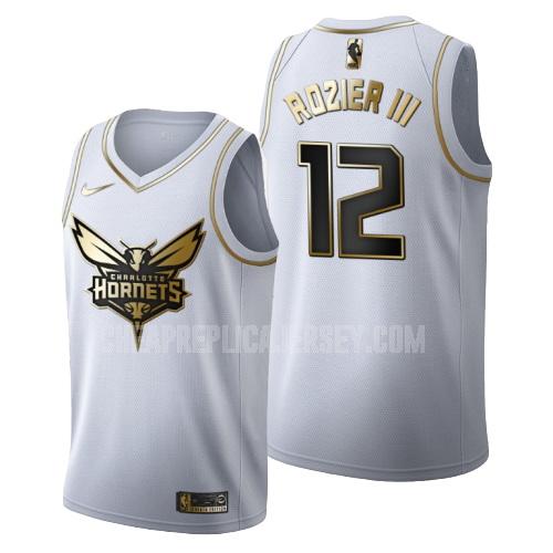 men's charlotte hornets terry rozier 3 white golden edition replica jersey