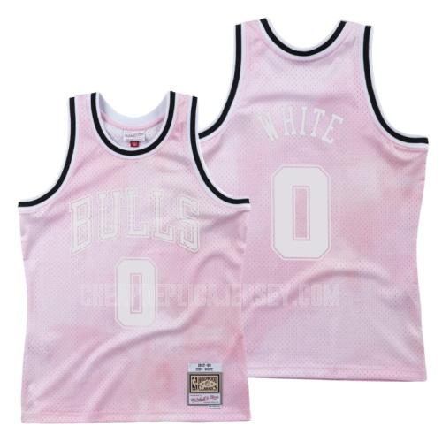 men's chicago bulls coby white 0 pink cloudy skies replica jersey