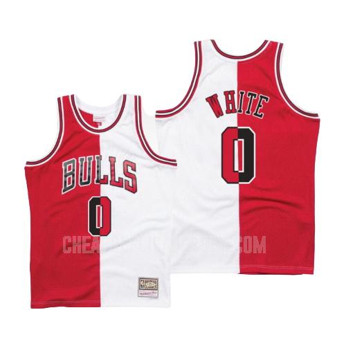 men's chicago bulls coby white 0 red white split hardwood classics replica jersey