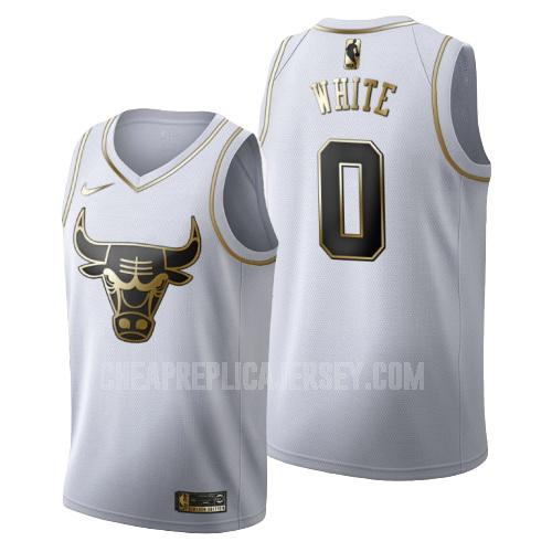 men's chicago bulls coby white 0 white golden edition replica jersey