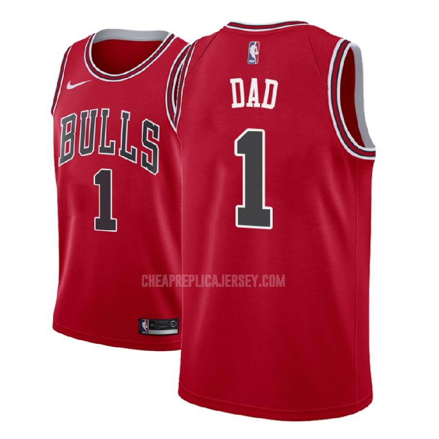 men's chicago bulls dad 1 red fathers day replica jersey