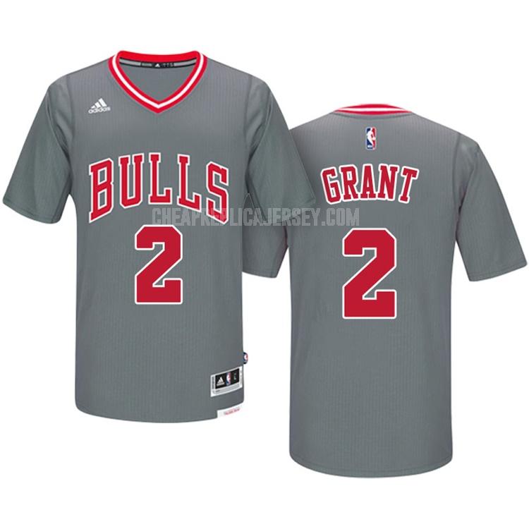 men's chicago bulls jerian grant 2 gray short sleeve replica jersey
