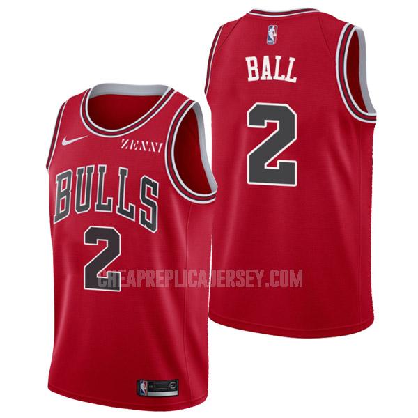 men's chicago bulls lonzo ball 2 red icon edition replica jersey