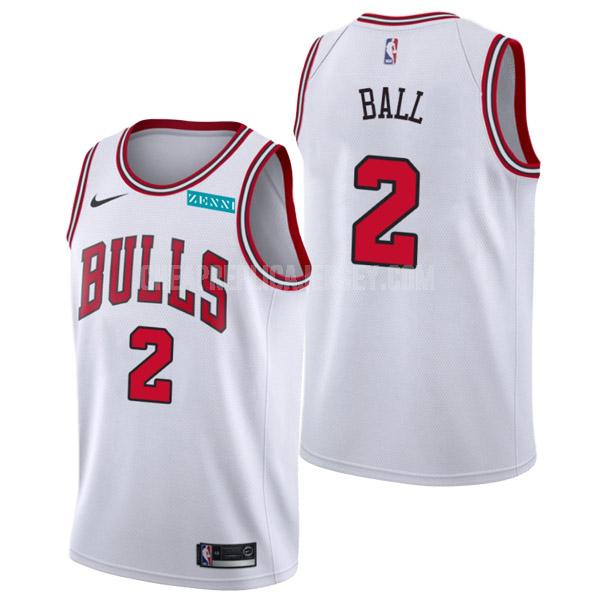 men's chicago bulls lonzo ball 2 white association edition replica jersey