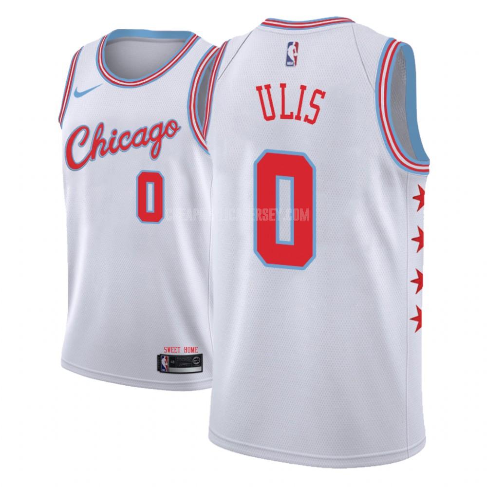 men's chicago bulls tyler ulis 0 white city edition replica jersey