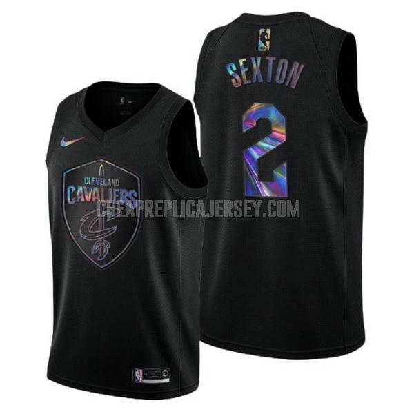 men's cleveland cavaliers collin sexton 2 black logo holographic replica jersey