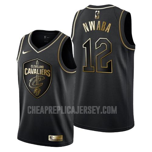 men's cleveland cavaliers david nwaba 12 black golden edition replica jersey