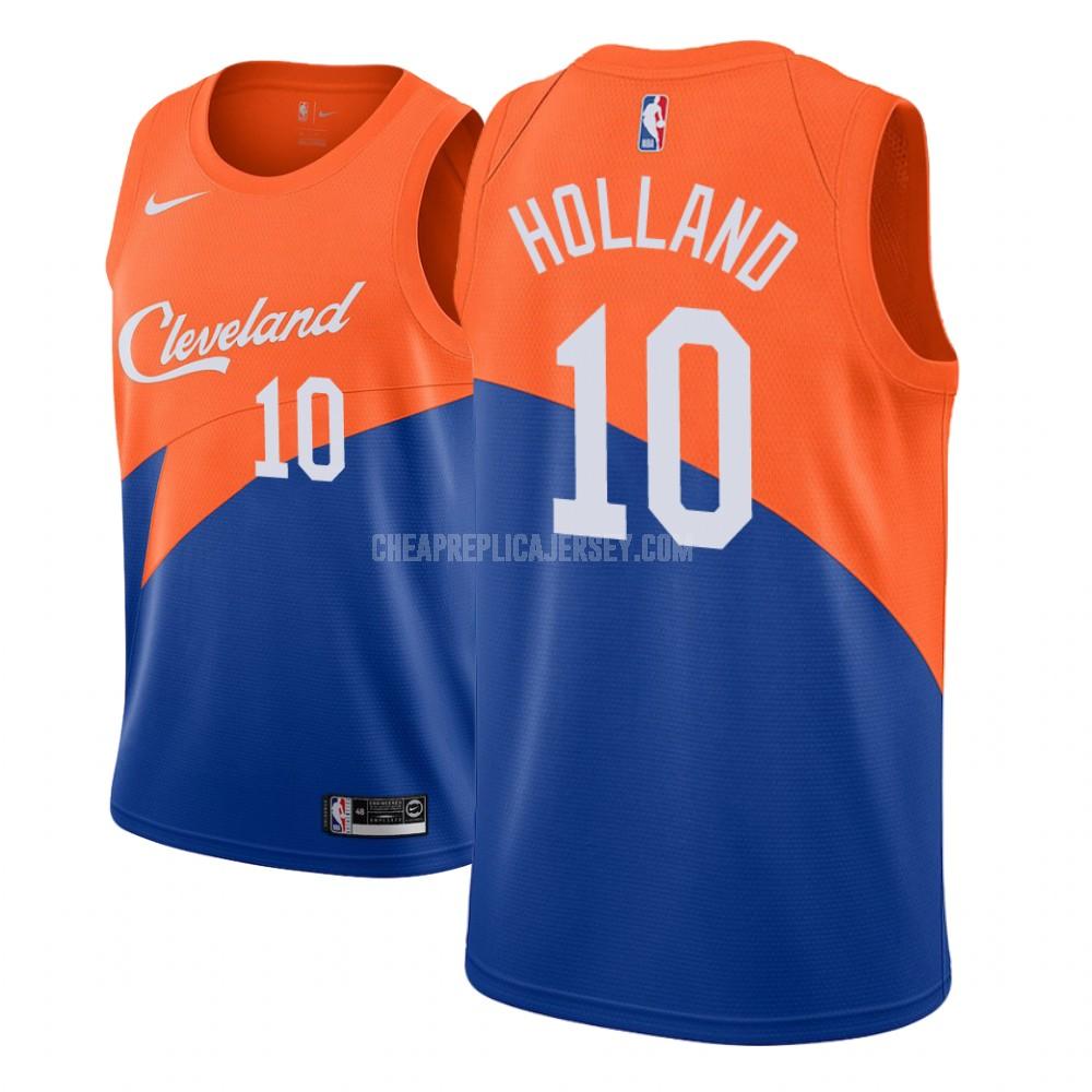 men's cleveland cavaliers john holland 10 blue city edition replica jersey