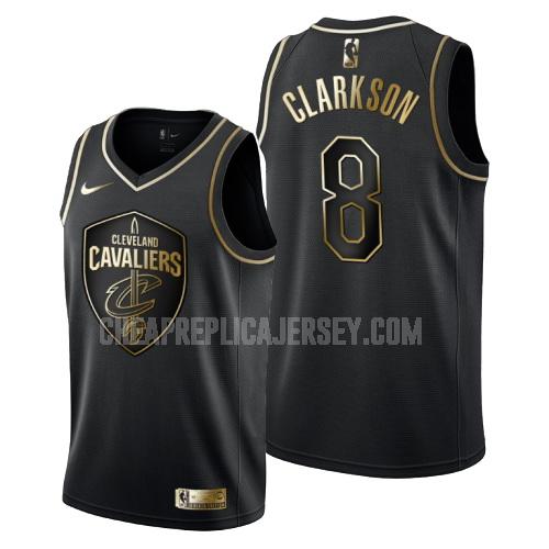 men's cleveland cavaliers jordan clarkson 8 black golden edition replica jersey