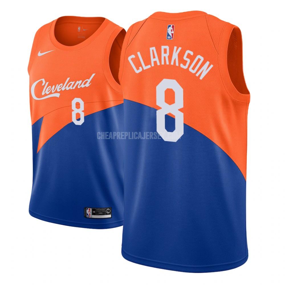 men's cleveland cavaliers jordan clarkson 8 blue city edition replica jersey