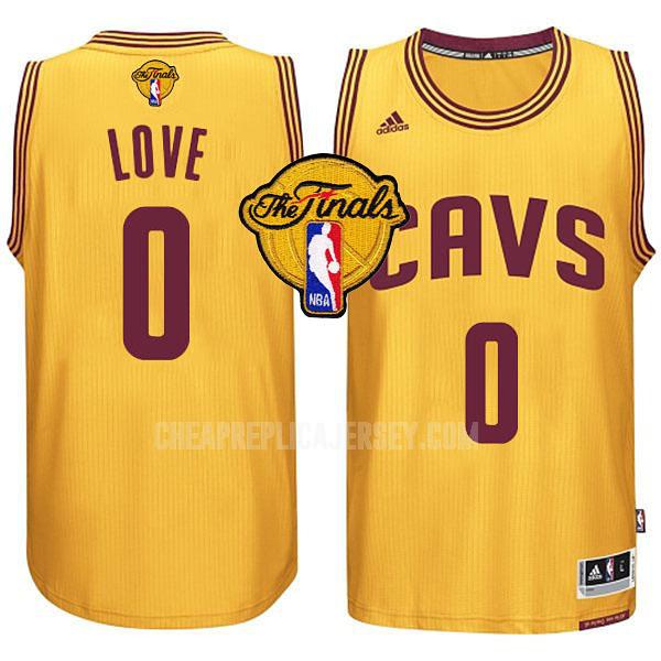 men's cleveland cavaliers kevin love 0 yellow finals replica jersey