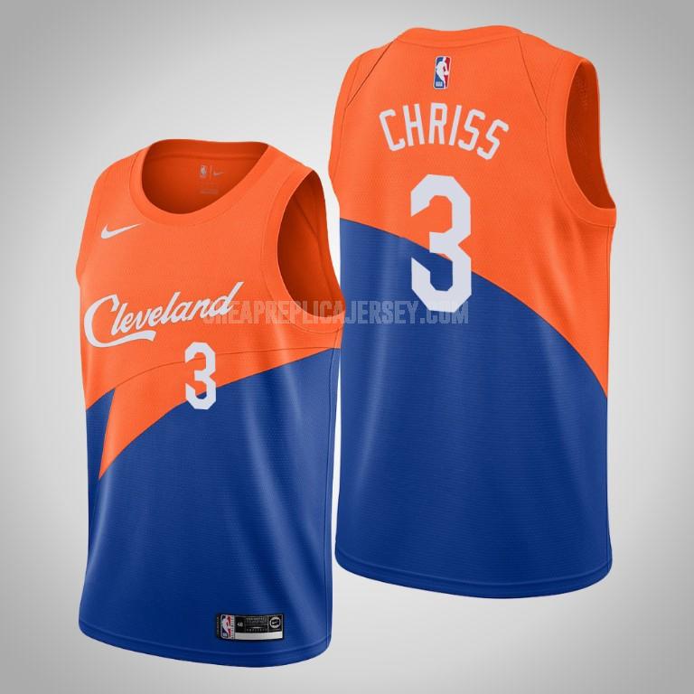 men's cleveland cavaliers marquese chriss 3 blue city edition replica jersey