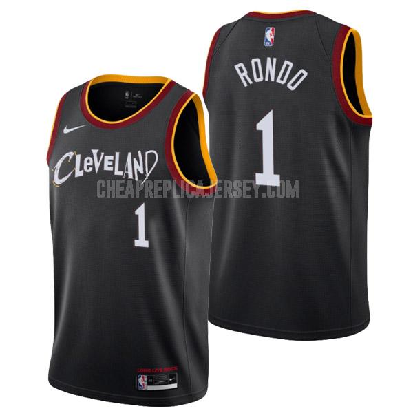 men's cleveland cavaliers rajon rondo 1 black city edition replica jersey