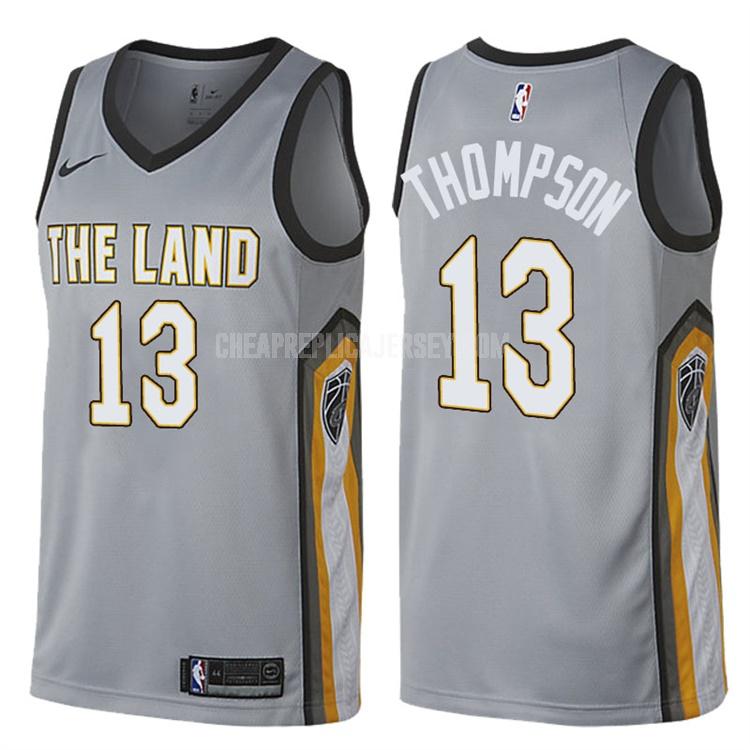 men's cleveland cavaliers tristan thompson 13 gray city edition replica jersey