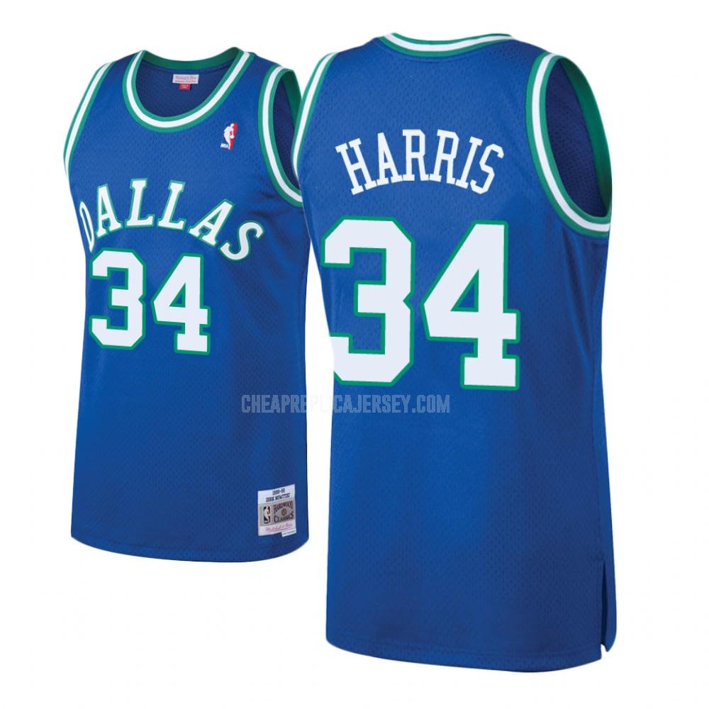 men's dallas mavericks devin harris 34 blue hardwood classic replica jersey