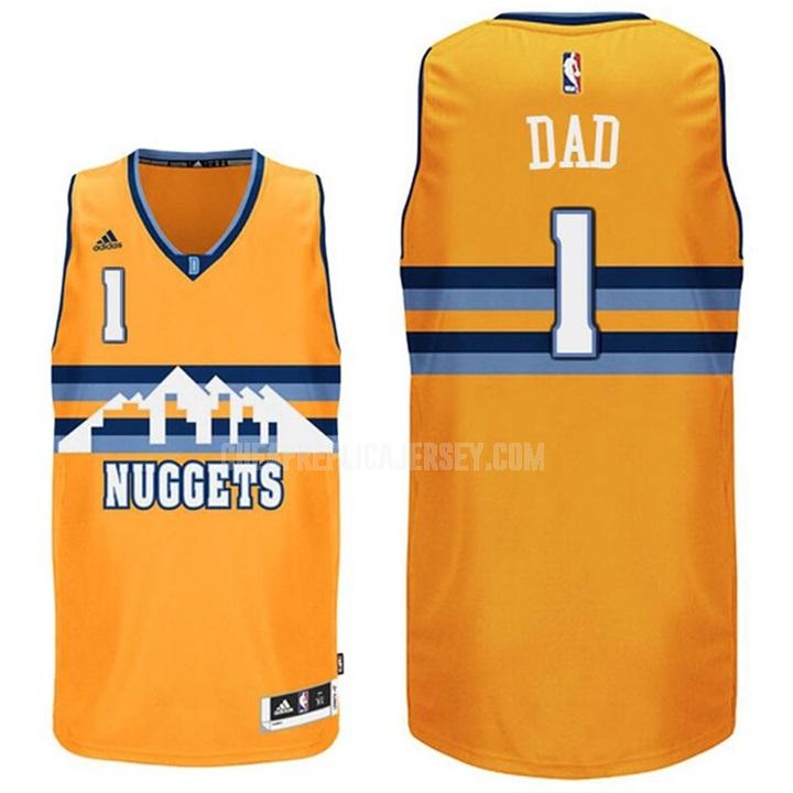 men's denver nuggets dad 1 yellow fathers day replica jersey