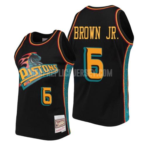 men's detroit pistons bruce brown jr 6 black rings collection replica jersey