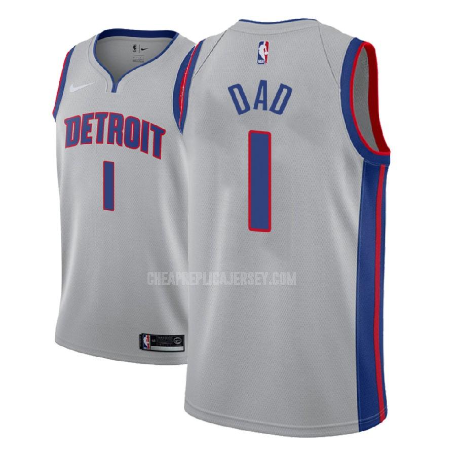 men's detroit pistons dad 1 gray fathers day replica jersey