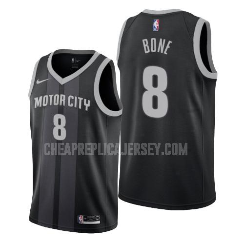 men's detroit pistons jordan bone 8 black city edition replica jersey