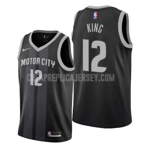 men's detroit pistons louis king 12 black city edition replica jersey