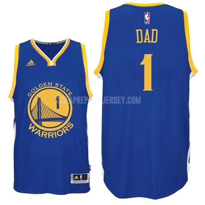 men's golden state warriors dad 1 blue fathers day replica jersey